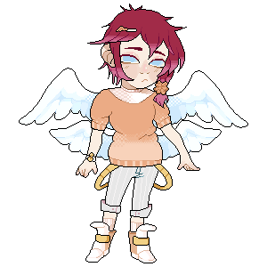 a pixel pagedoll of a winged man